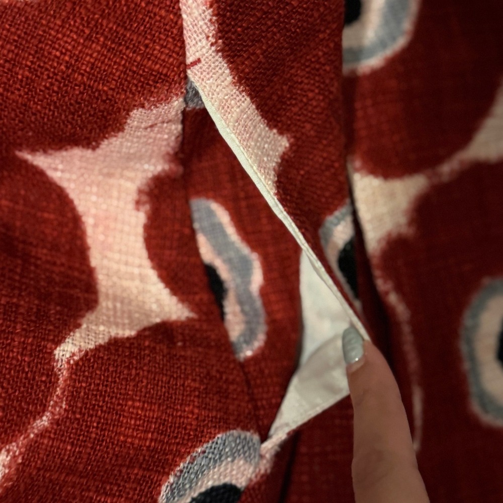 The Limited Red Floral Poppy Print A-Line 100% Cotton Skirt Size Medium Lined - Picture 6 of 8